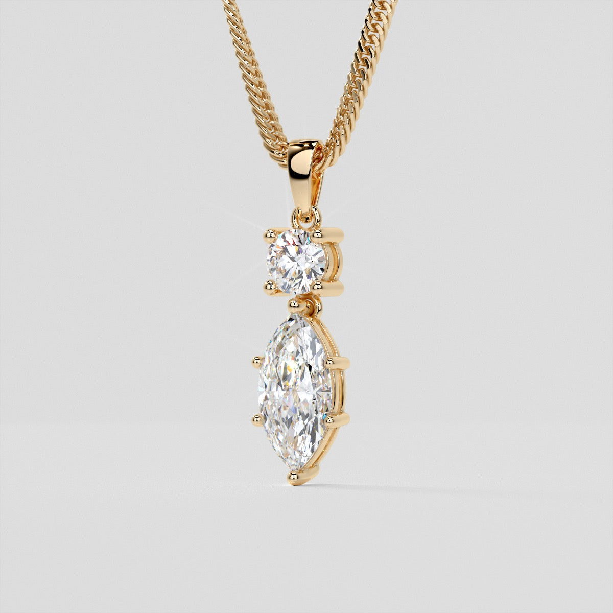 2.46CT Marquise Cut Drop Style Pendant