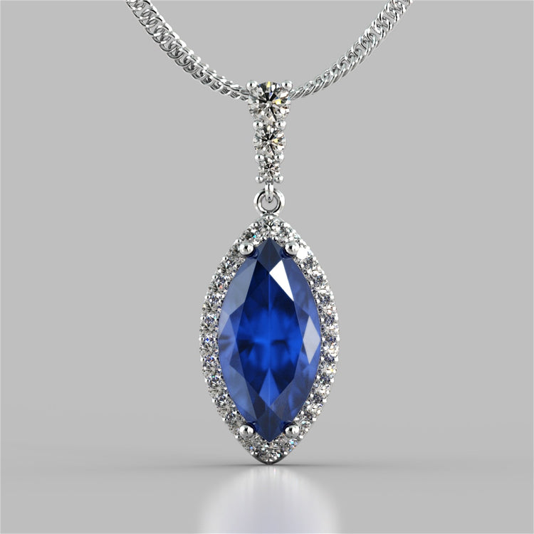 Marquise Cut Drop Style Slider Bail Pendant