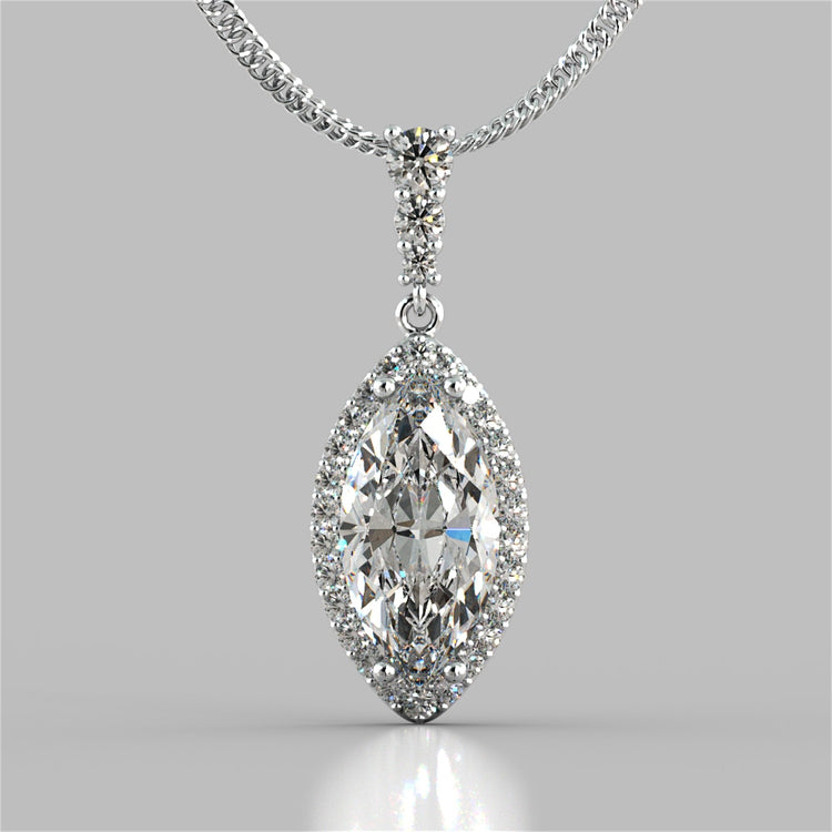 Marquise Cut Drop Style Slider Bail Pendant