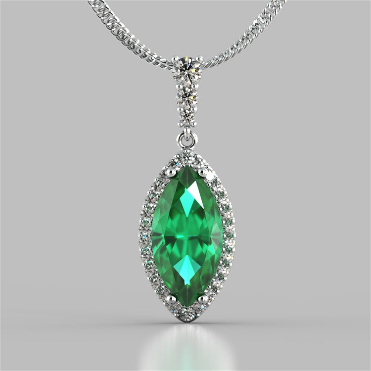 Marquise Cut Drop Style Slider Bail Pendant