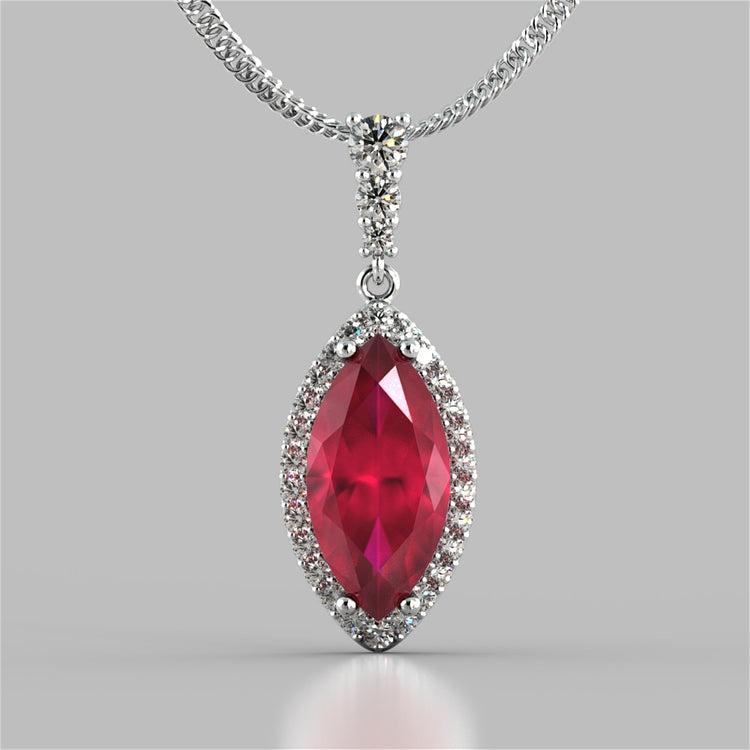 Marquise Cut Drop Style Slider Bail Pendant