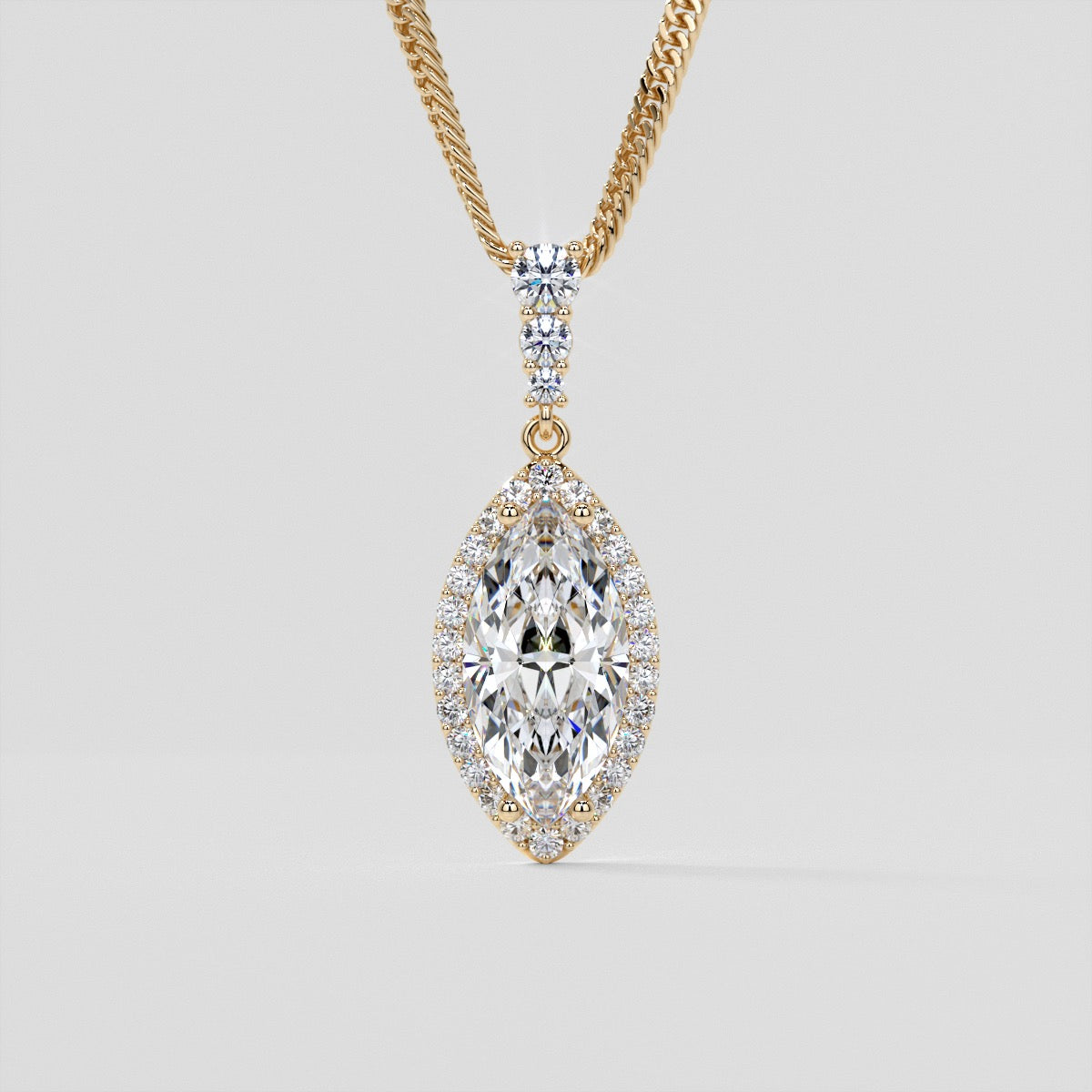 3.31CT Marquise Cut Drop Style Slider Bail Pendant