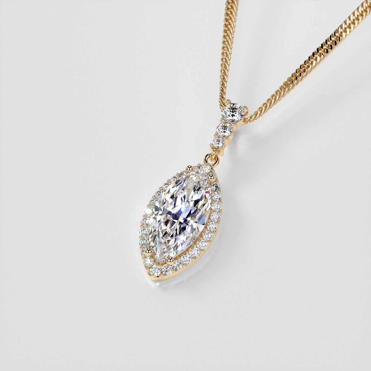 3.31CT Marquise Cut Drop Style Slider Bail Pendant