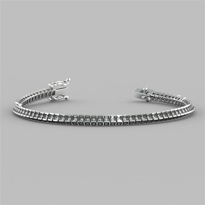 Classic Emerald Cut Tennis Bracelet in 925 Sterling Silver