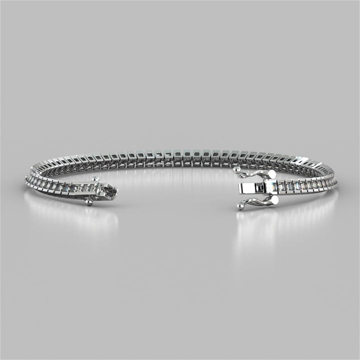 Classic Emerald Cut Tennis Bracelet in 925 Sterling Silver