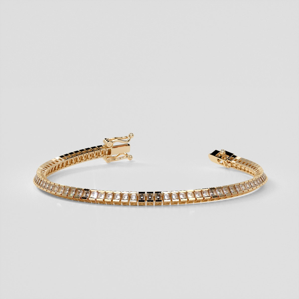 Classic Emerald Cut Tennis Bracelet in 14K Gold