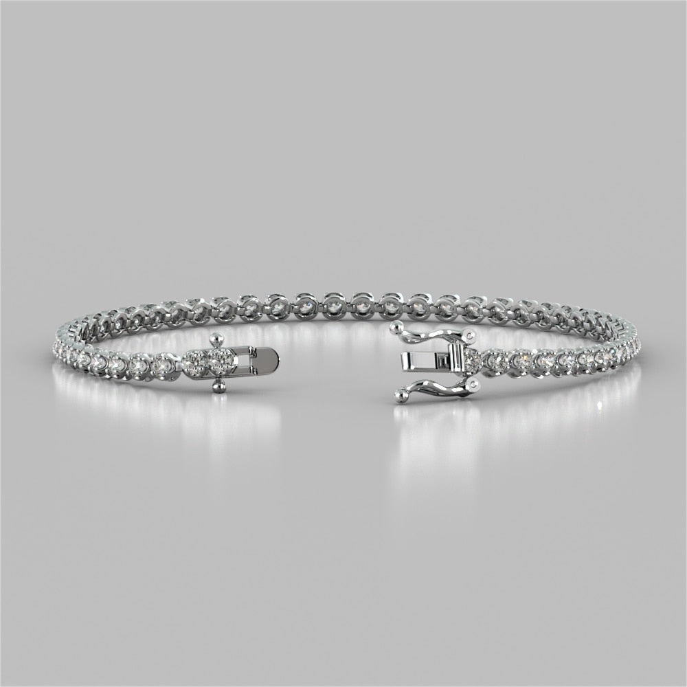 Round Cut Tennis Bracelet in 925 Sterling Silver