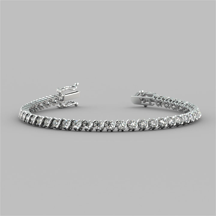S-Figure Round Cut Tennis Bracelet Set in 925 Sterling Silver
