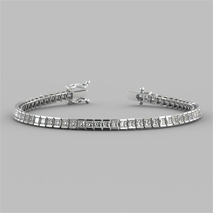 Princess Cut Tennis Bracelet in 925 Sterling Silver