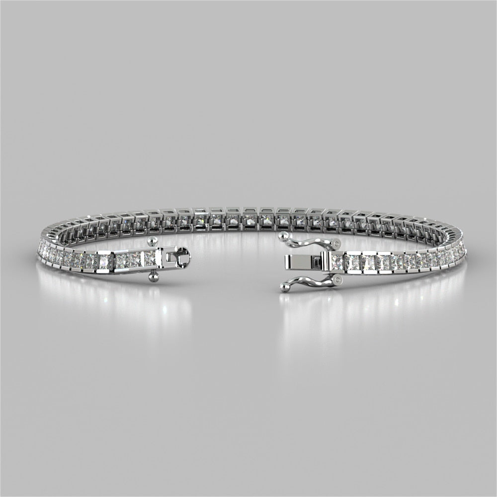 Princess Cut Tennis Bracelet in 925 Sterling Silver