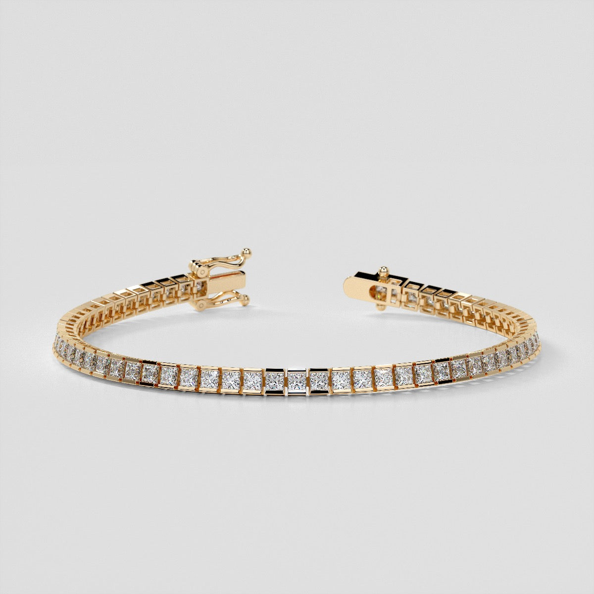 Princess Cut Tennis Bracelet in 14K Gold