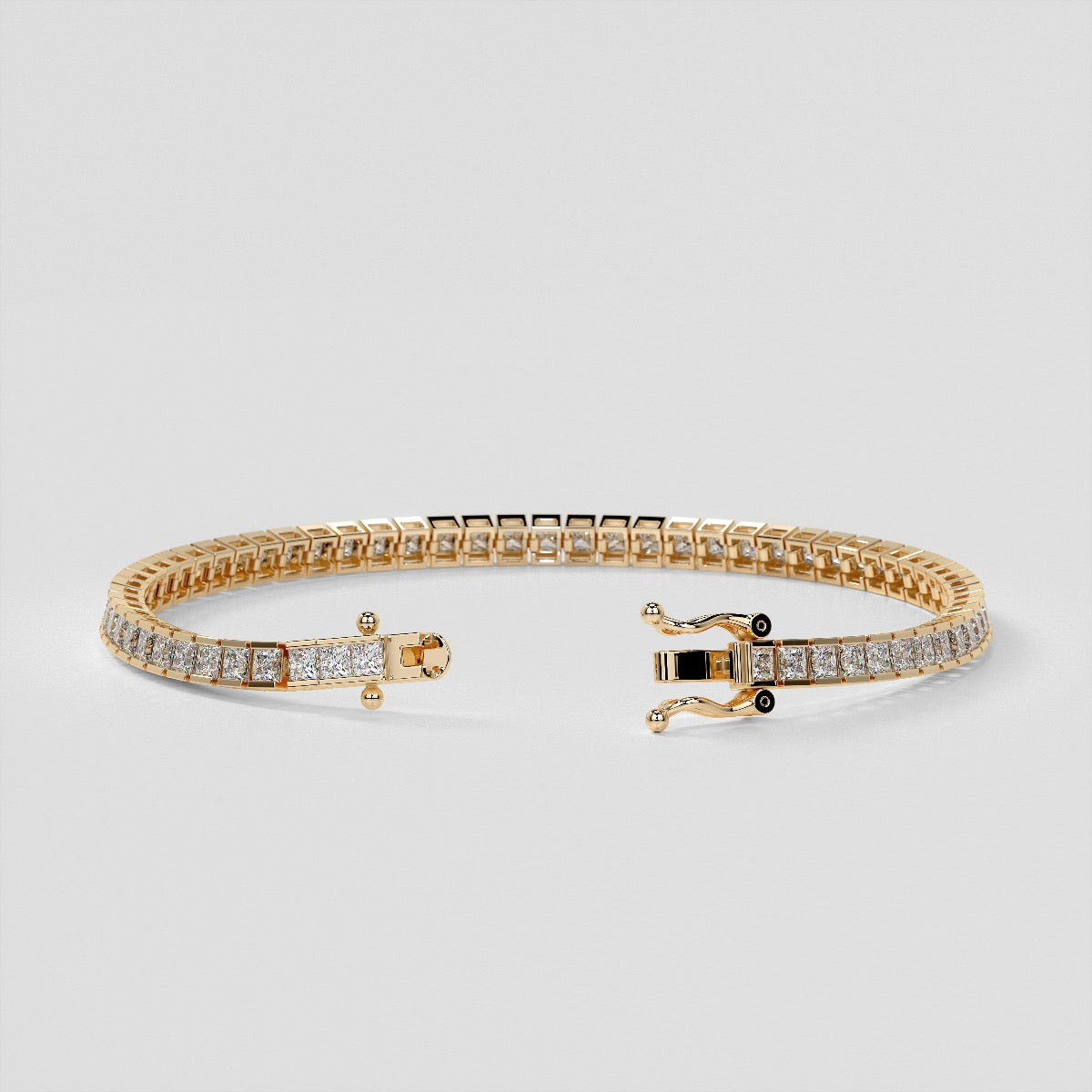 Princess Cut Tennis Bracelet in 14K Gold