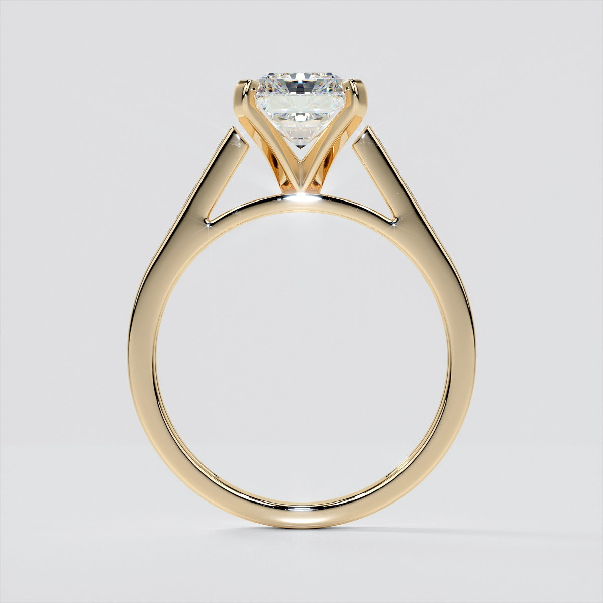 Radiant Cut Channel Baguettes Engagement Ring