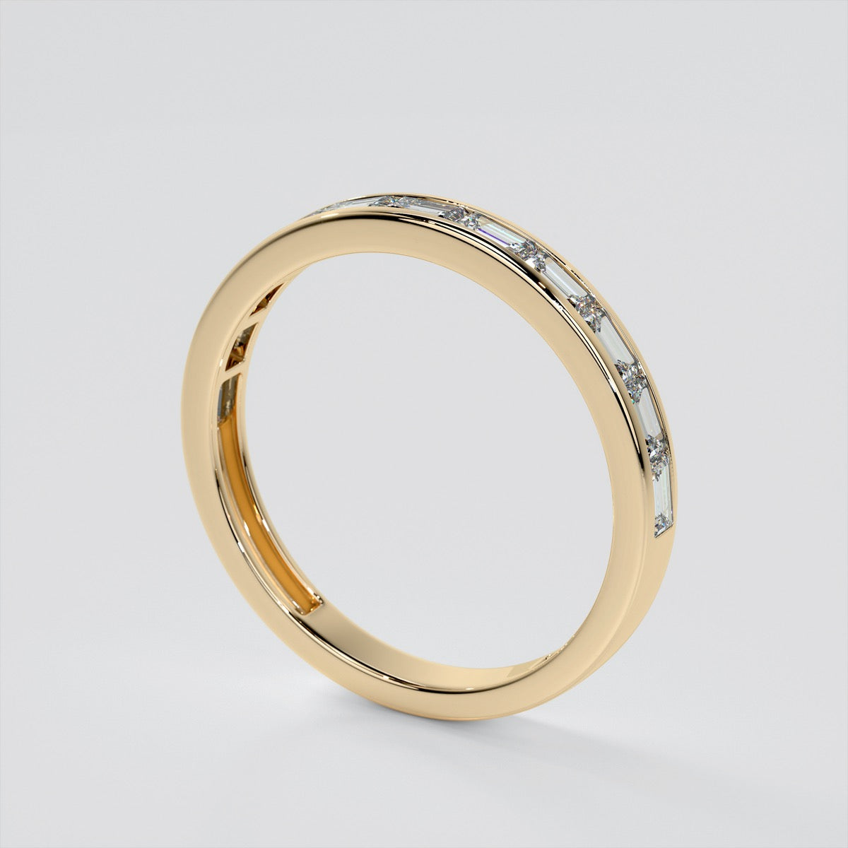 Radiant Cut Channel Baguettes Trio Wedding Set