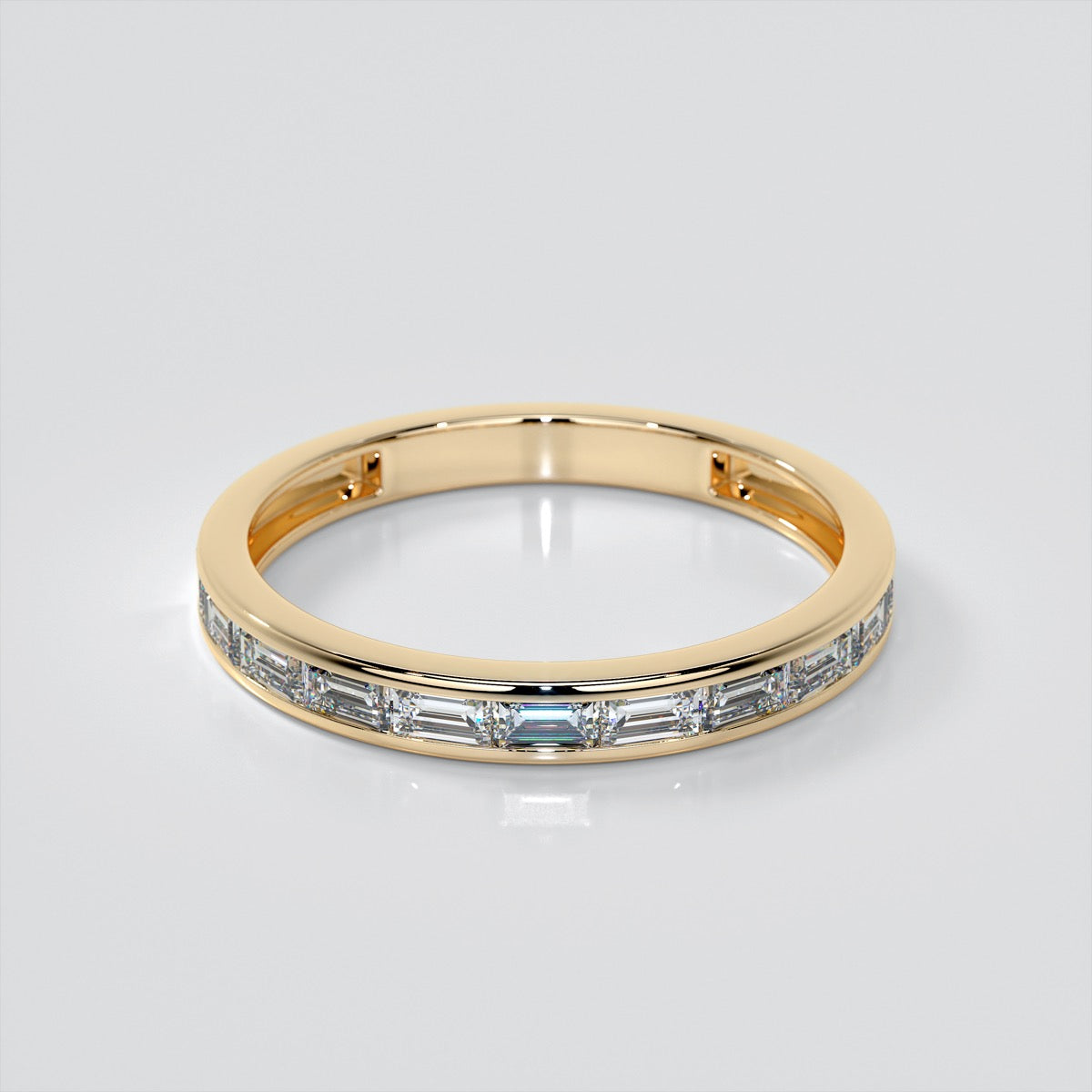 Radiant Cut Channel Baguettes Engagement Ring