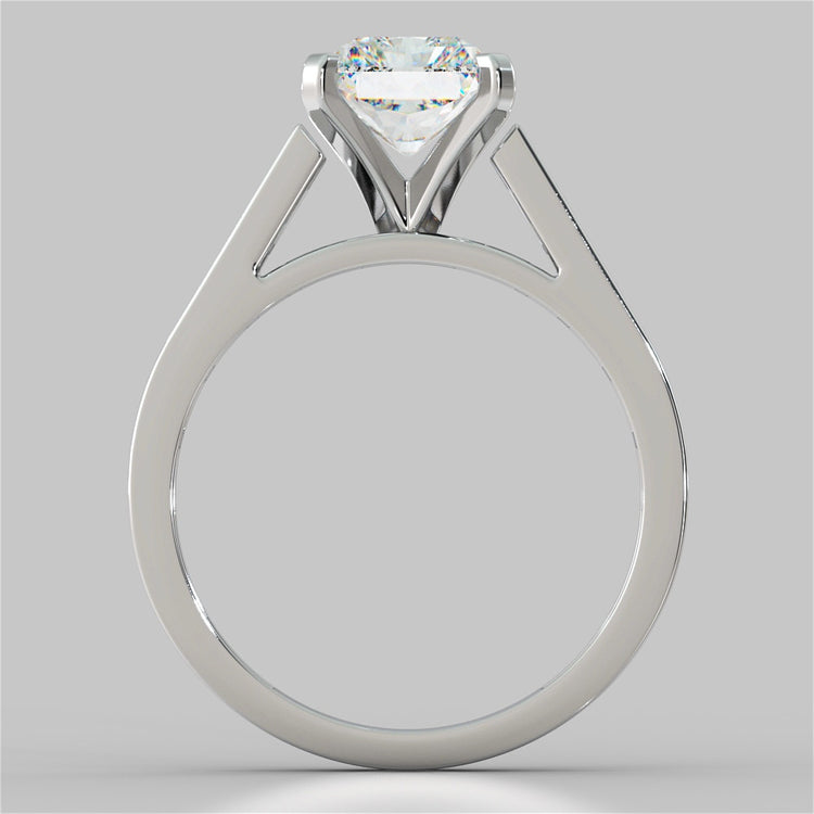 Radiant Cut Channel Baguettes Engagement Ring