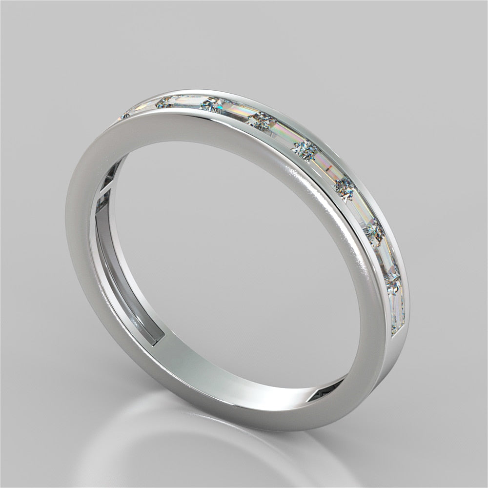 Radiant Cut Channel Baguettes Wedding Set