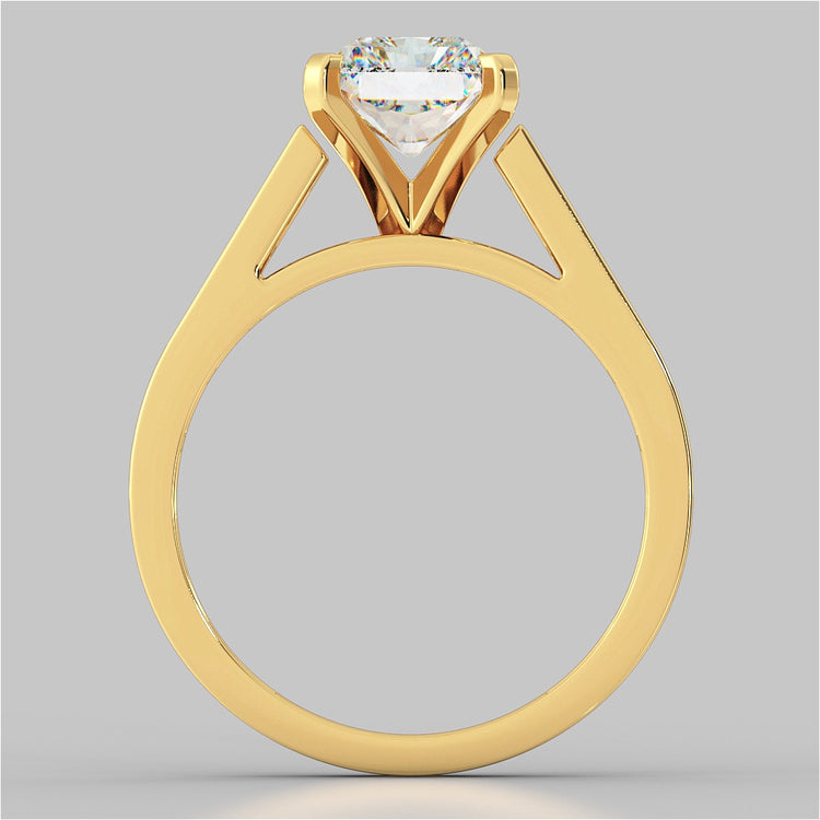 Radiant Cut Channel Baguettes Engagement Ring