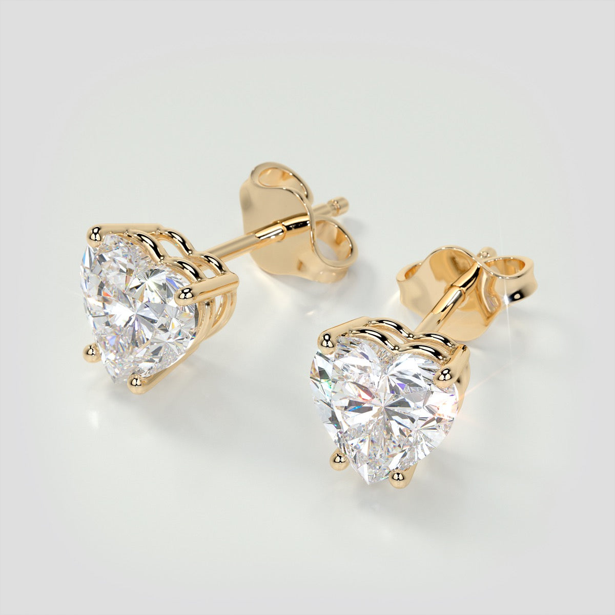 Lab Grown Diamonds Heart Shape Stud Earrings