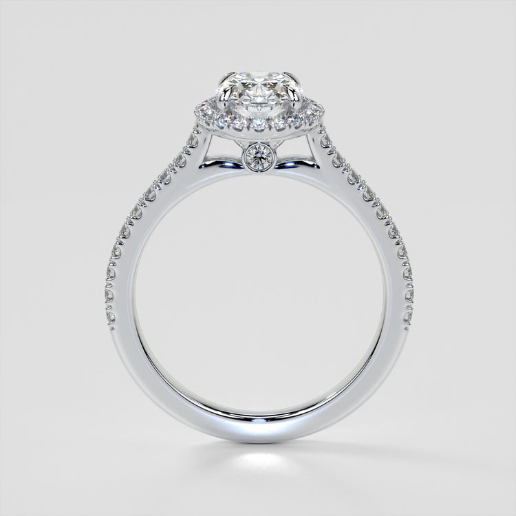 Oval Cut Halo Wedding Set With Accents