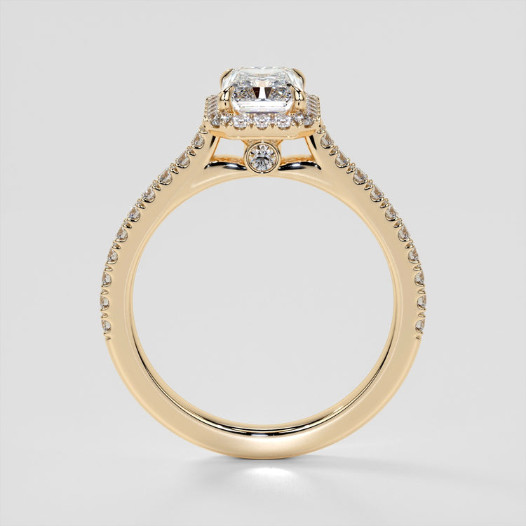 Radiant Cut Halo Engagement Ring With Accents