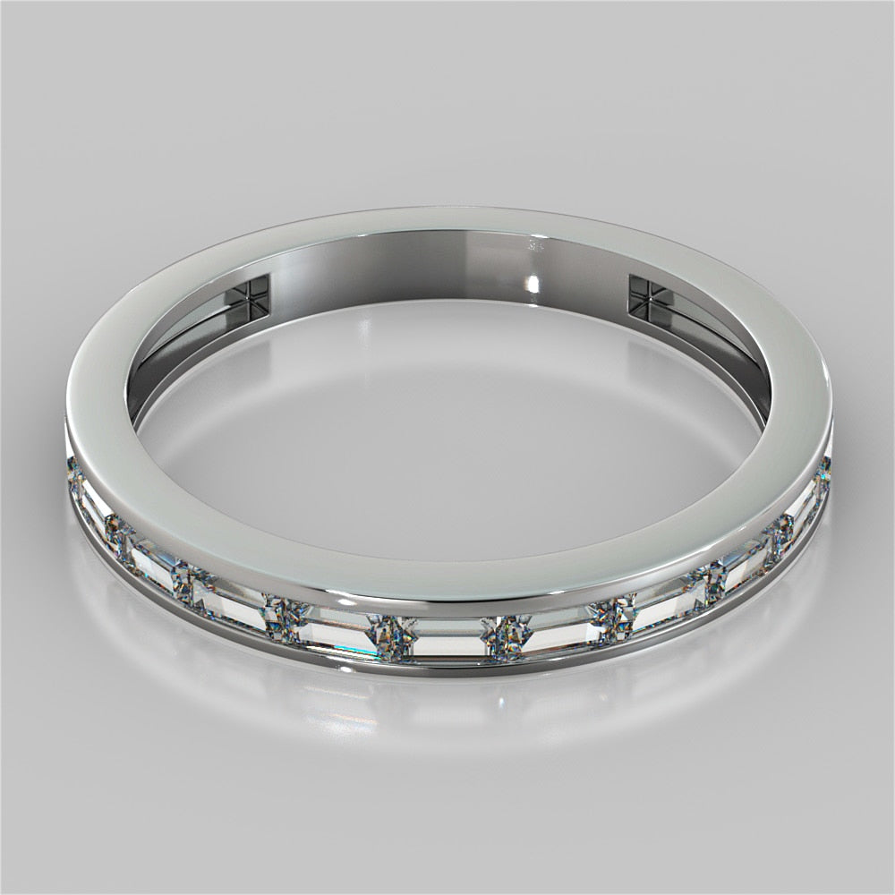Emerald Baguettes Trio Wedding Set