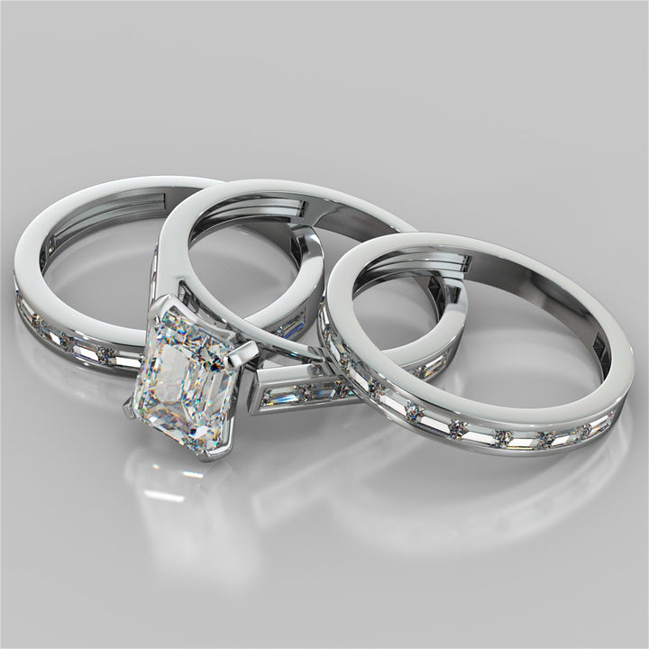 Emerald With Baguettes Engagement Ring