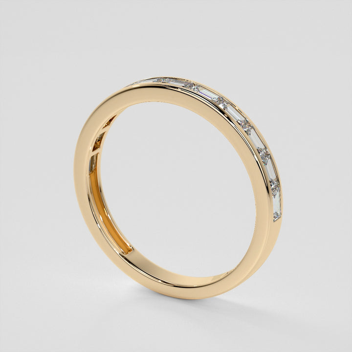 2.0CT Lab Grown Diamond Emerald Cut Channel Baguettes Engagement Ring