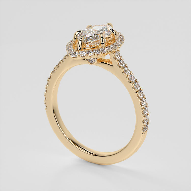 Marquise Cut Engagement Ring With Pavé Halo