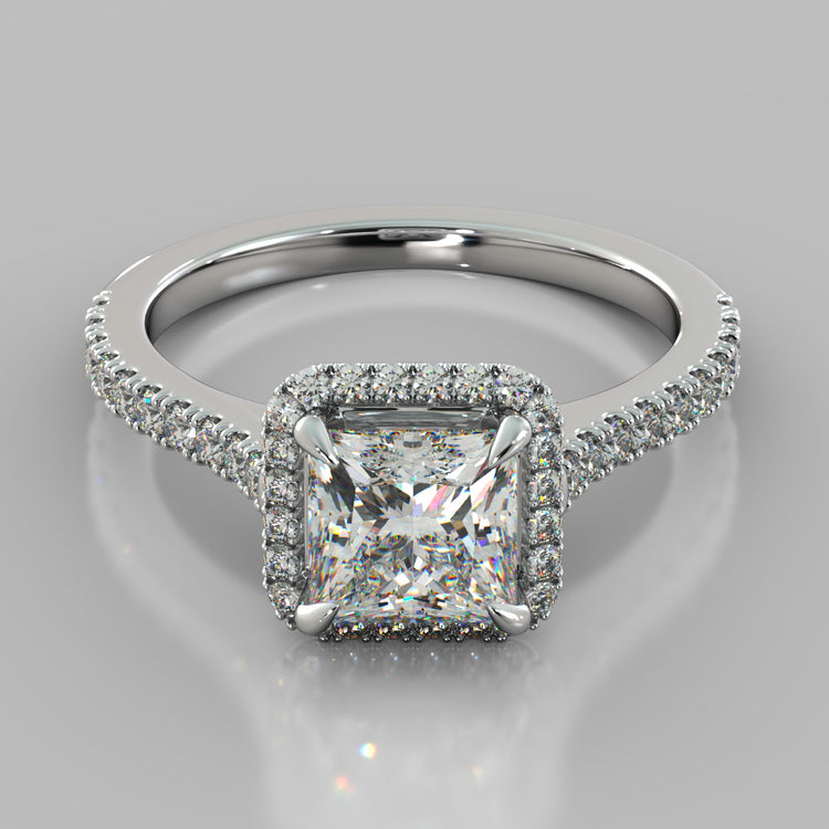 Princess Cut Halo Engagement Ring