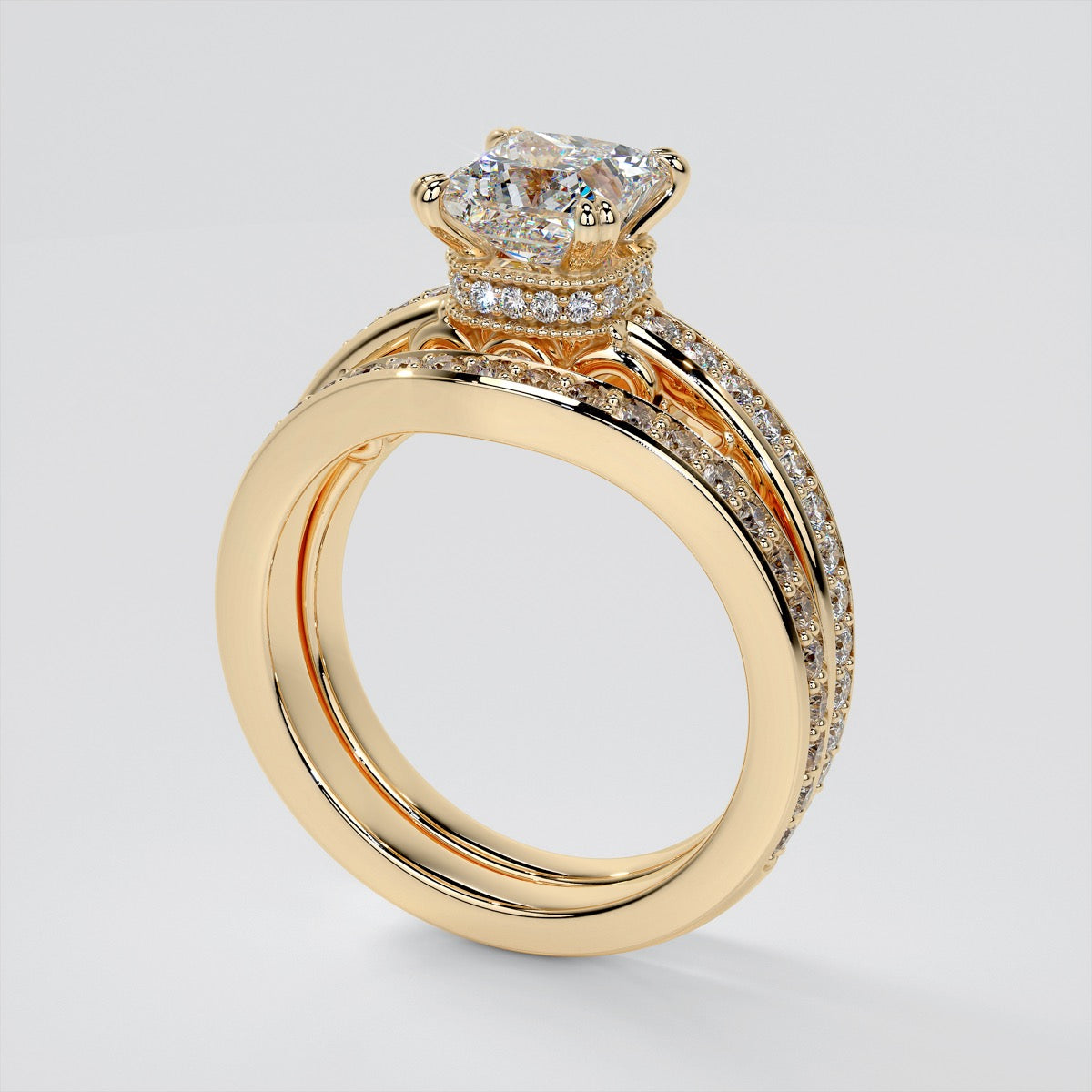 1.5Ct Princess Cut Lab Grown Diamond VVS Clarity | F-Color Engagement Ring in 18K White Gold