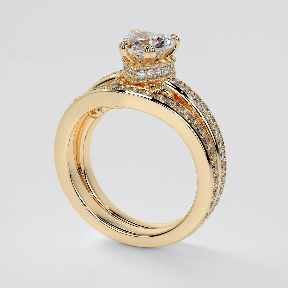 1.5Ct Heat Cut Lab Grown Diamond VVS Clarity | F-Color Engagement Ring in 18K White Gold