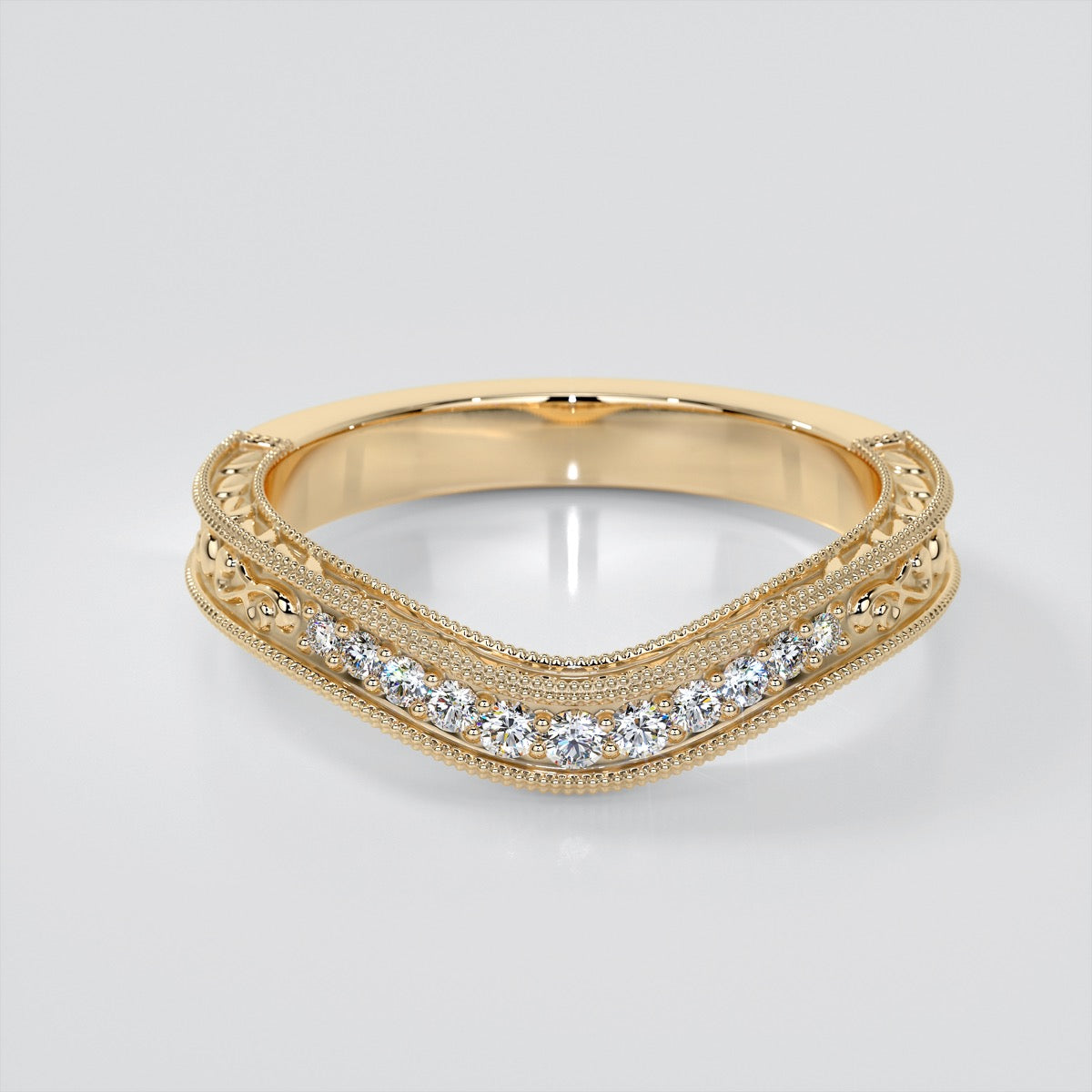 Emerald Cut Filigree Engagement Ring