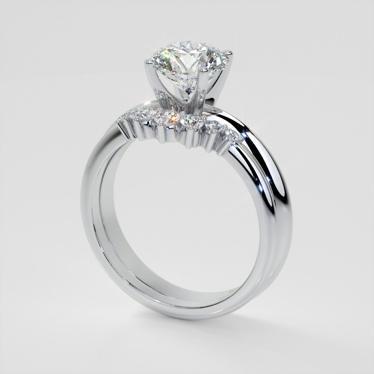 Soft Elegance Band Set With Lab Grown Diamonds