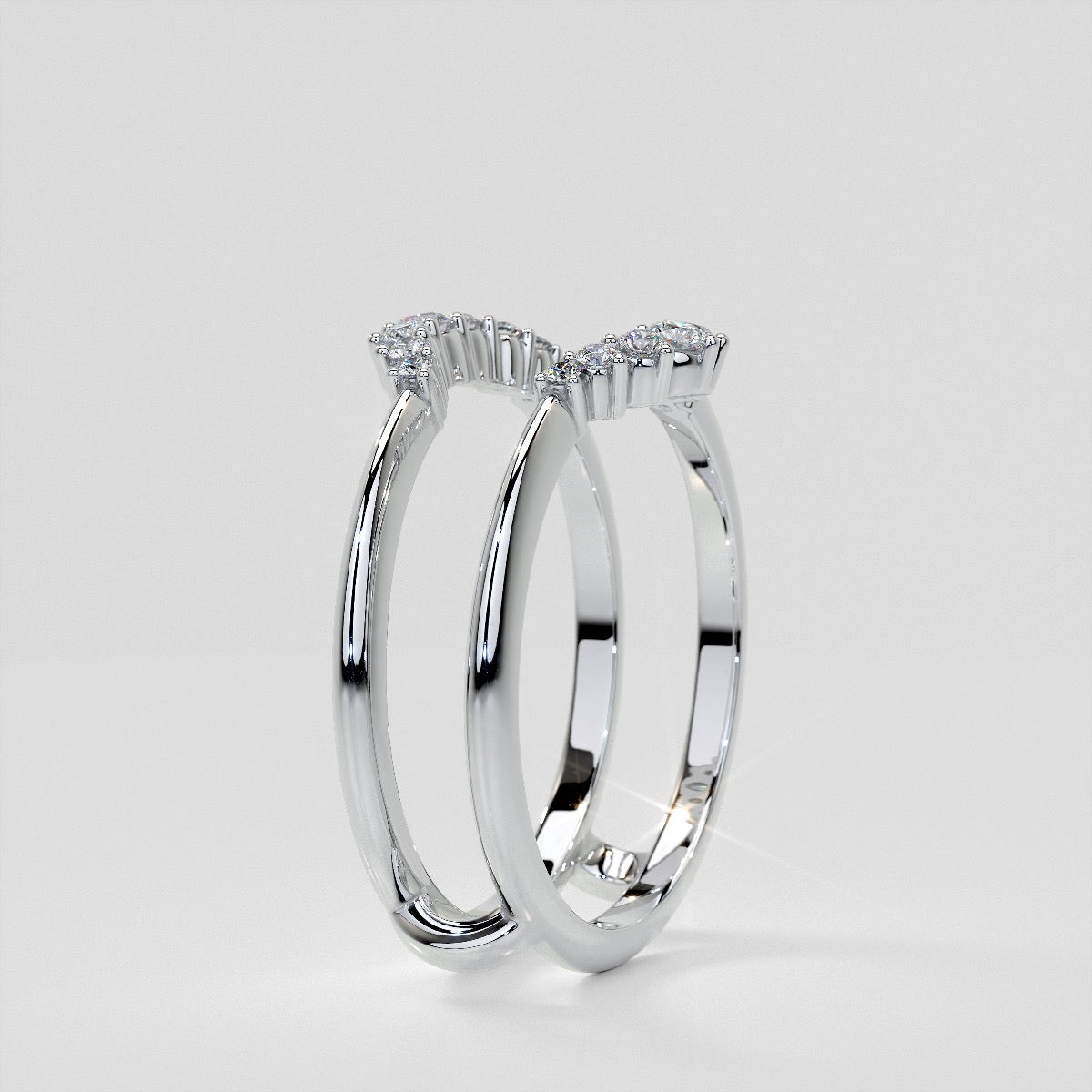 ¼ CTW Round Lab Grown Diamond Enhancer Ring Guard Wedding Band