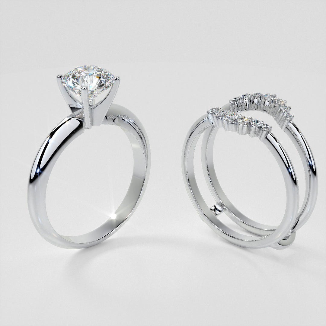 ¼ CTW Round Lab Grown Diamond Enhancer Ring Guard Wedding Band