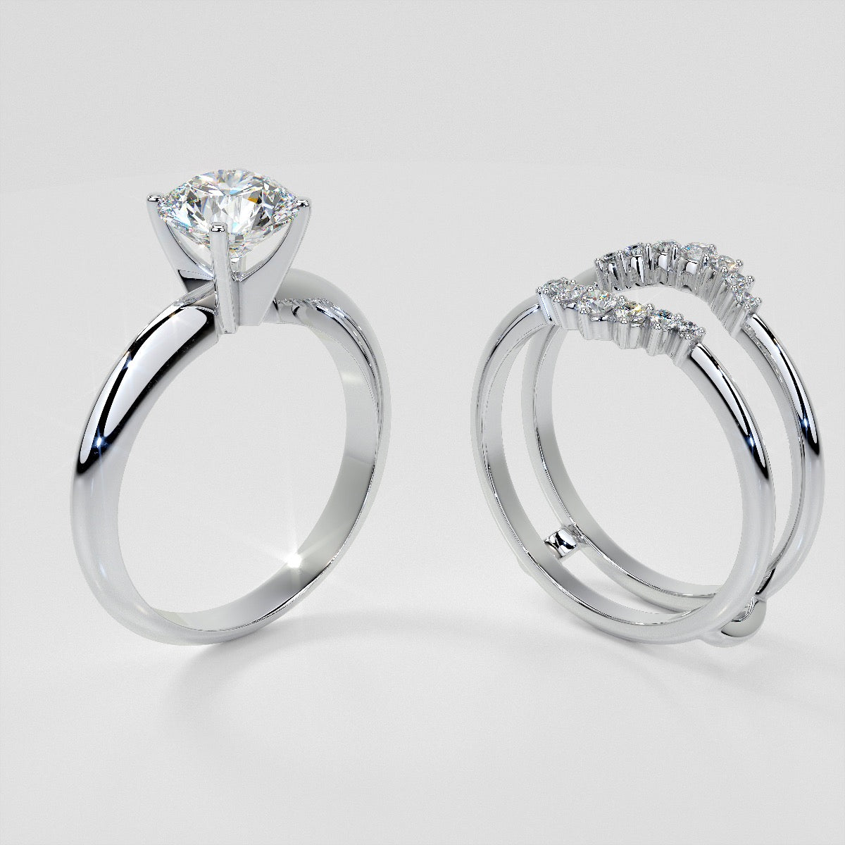 ¼ CTW Round Lab Grown Diamond Enhancer Ring Guard Wedding Band