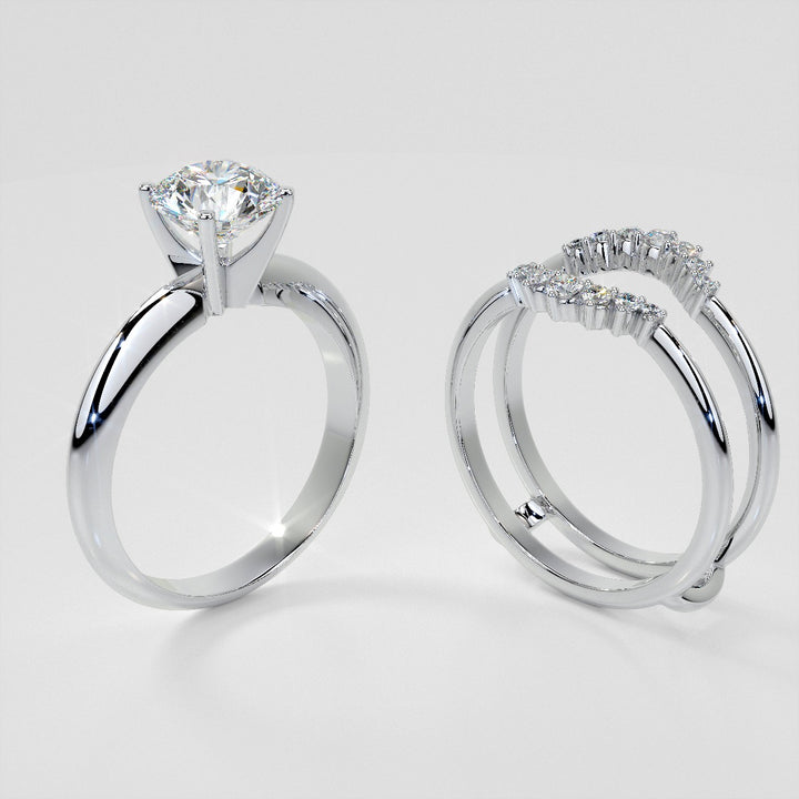 ¼ CTW Round Lab Grown Diamond Enhancer Ring Guard Wedding Band