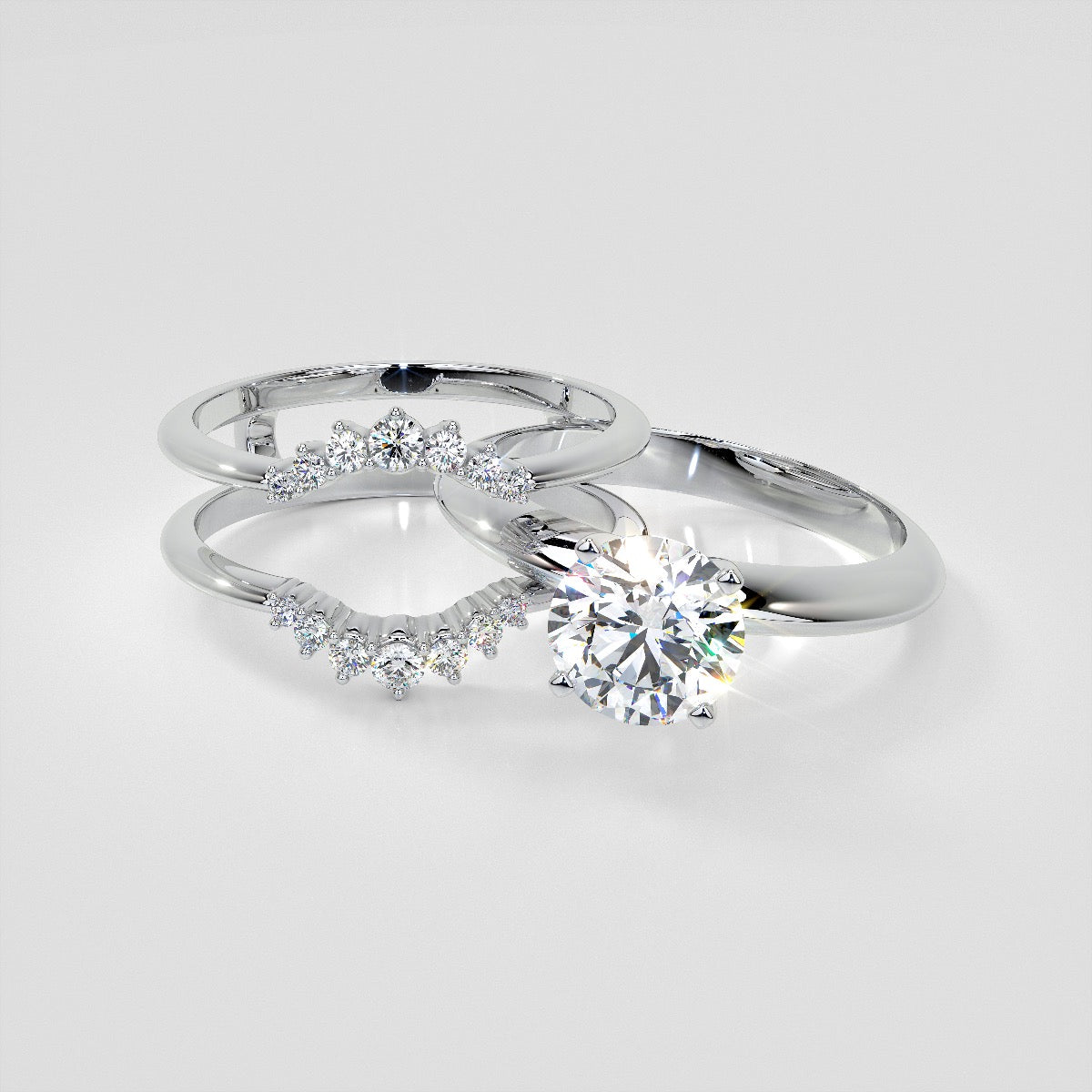 ¼ CTW Round Lab Grown Diamond Enhancer Ring Guard Wedding Band