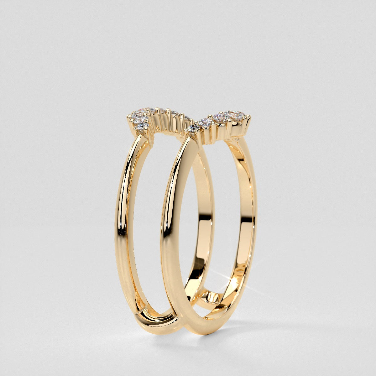 ¼ CTW Round Lab Grown Diamond Enhancer Ring Guard Wedding Band