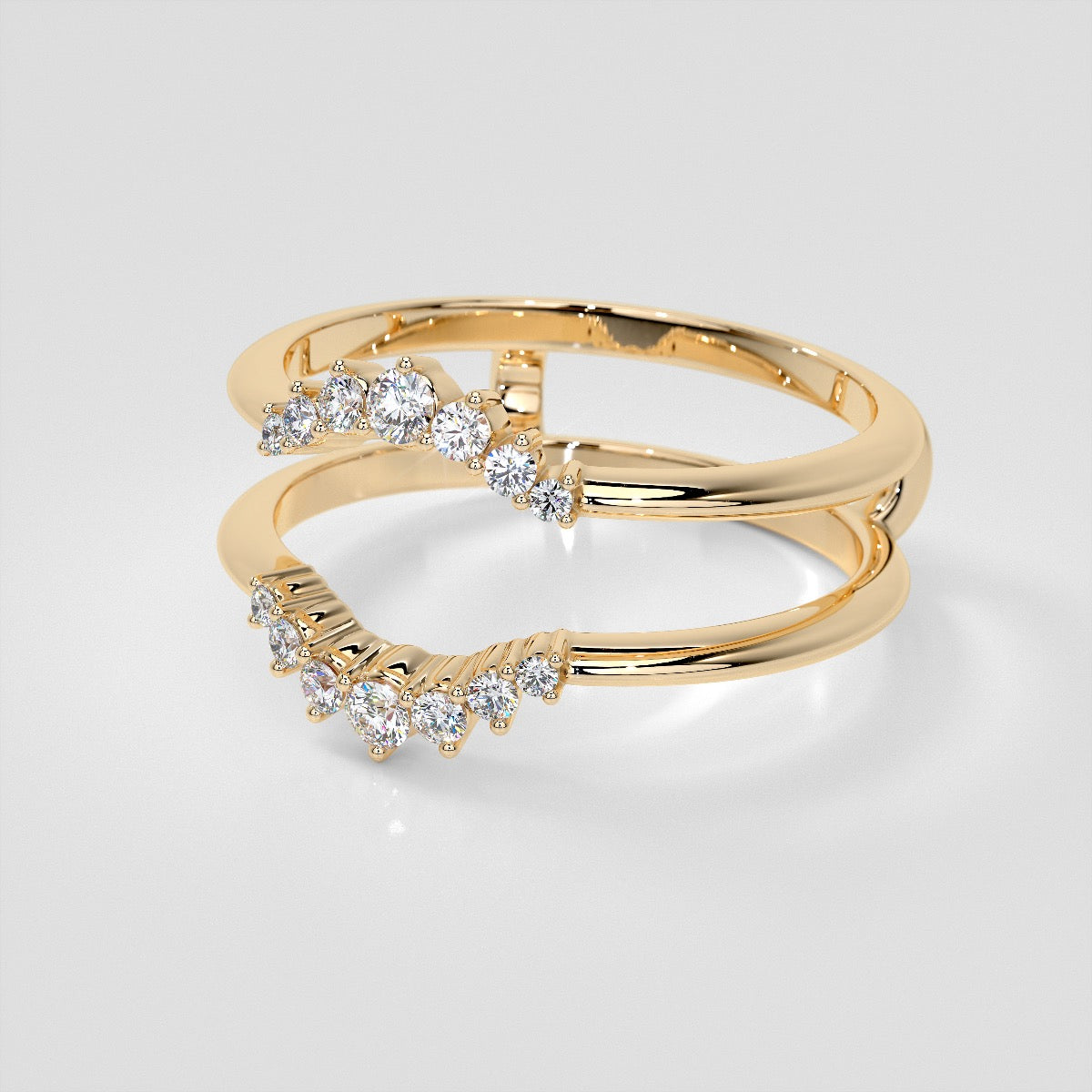 ¼ CTW Round Lab Grown Diamond Enhancer Ring Guard Wedding Band