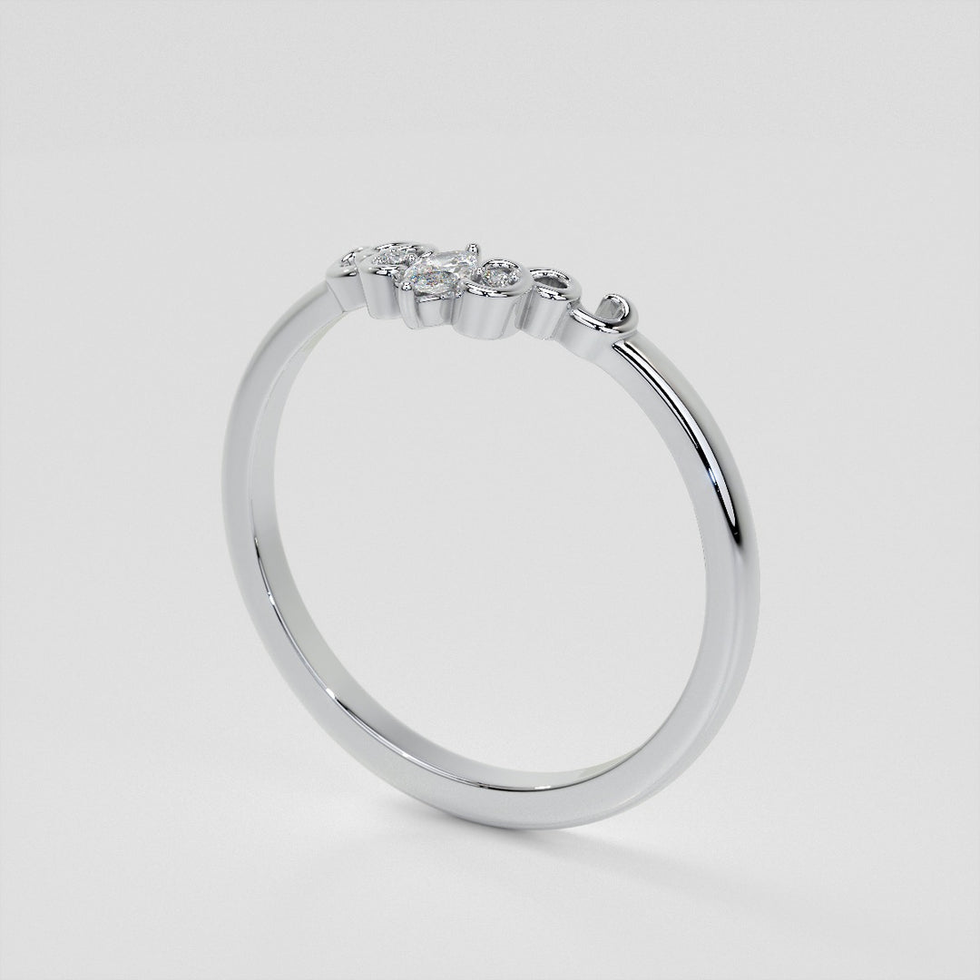 Lab Grown Diamond Marquise Crown Contour Band .07CTW