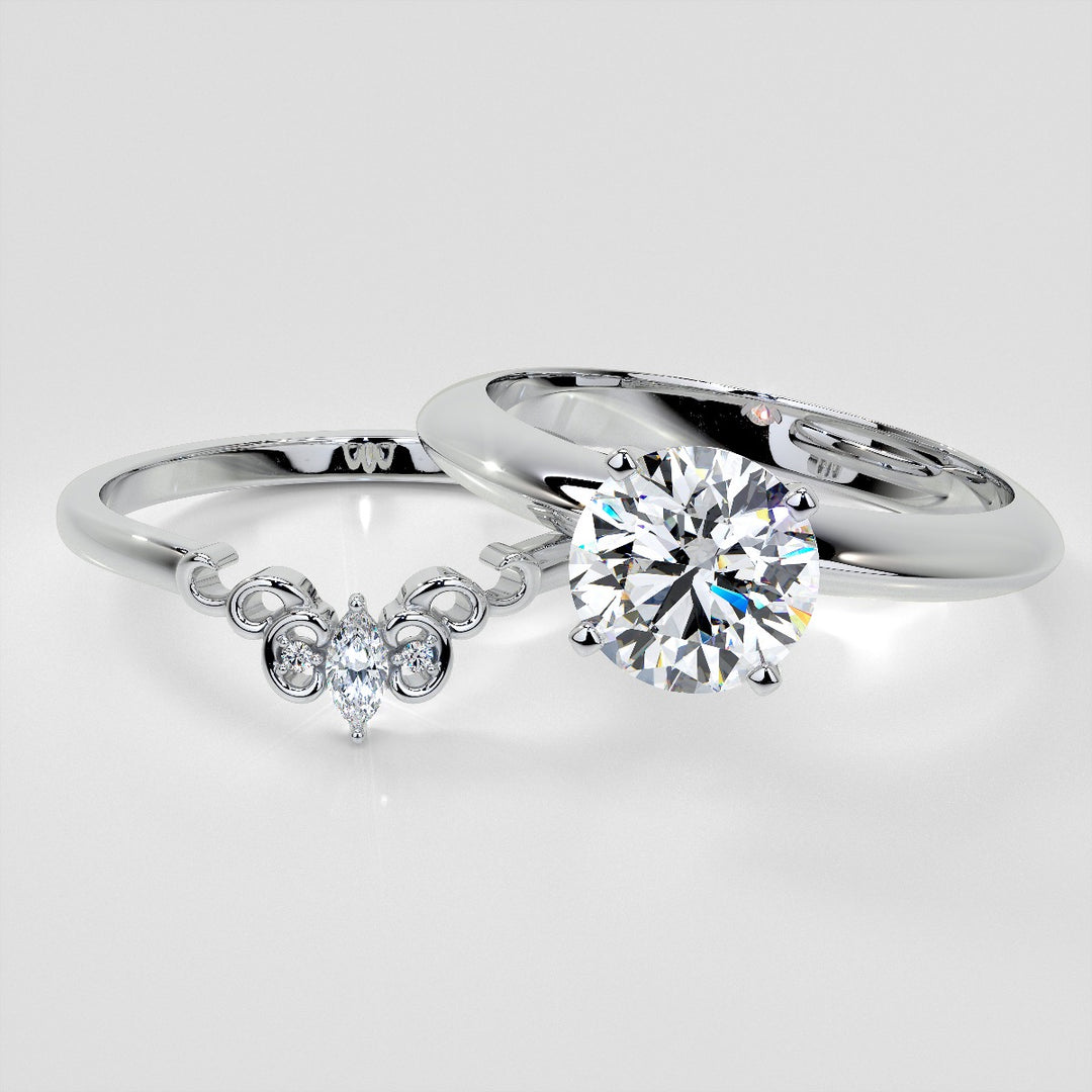 Lab Grown Diamond Marquise Crown Contour Band .07CTW