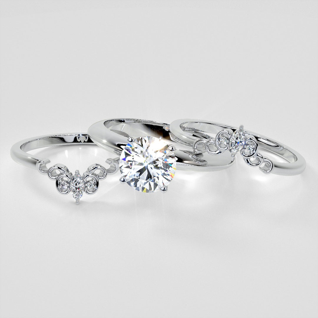 Lab Grown Diamond Marquise Crown Contour Band .07CTW