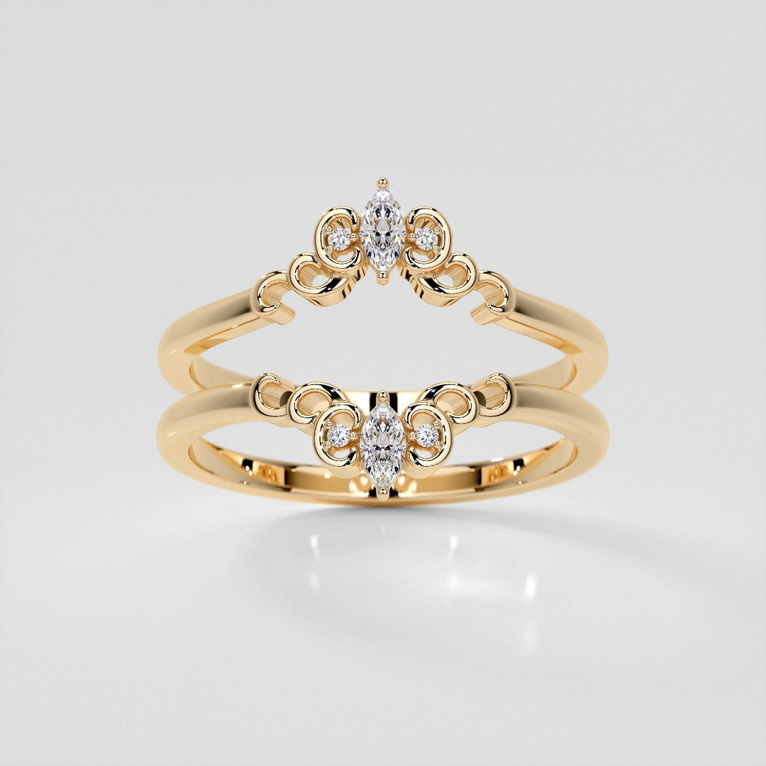 Lab Grown Diamond Marquise Crown Contour Band .07CTW