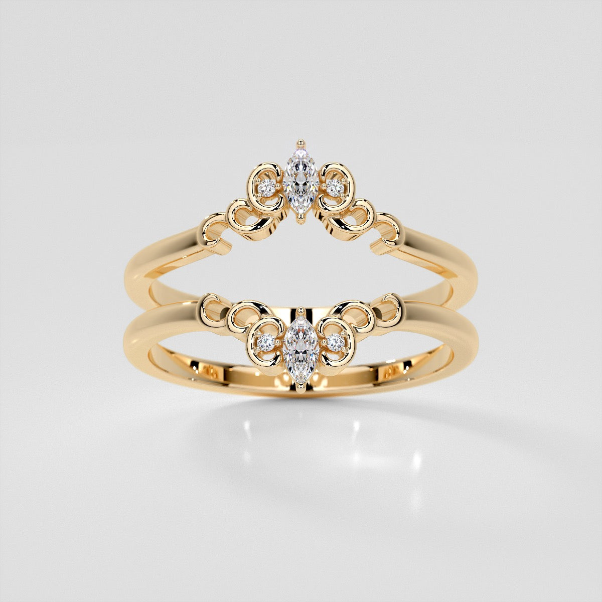 Lab Grown Diamond Marquise Crown Contour Band .07CTW