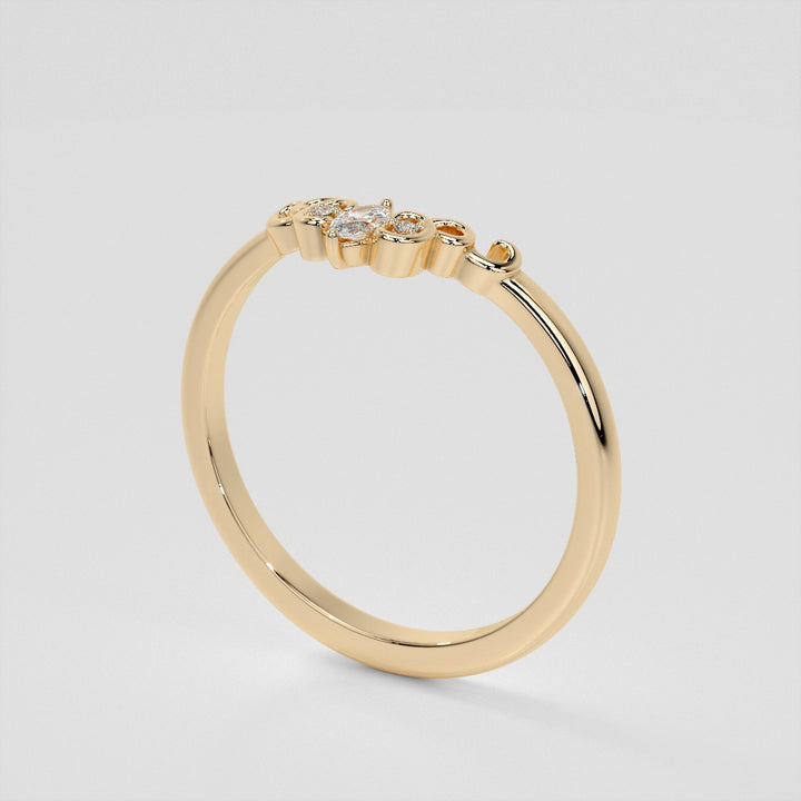 Lab Grown Diamond Marquise Crown Contour Band .07CTW