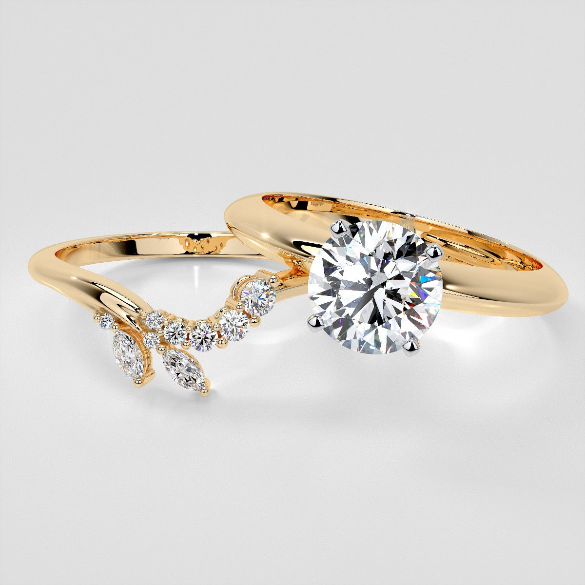 1/5 CTW Lab Grown Diamond Feathered Arc Contour Band Enhancer