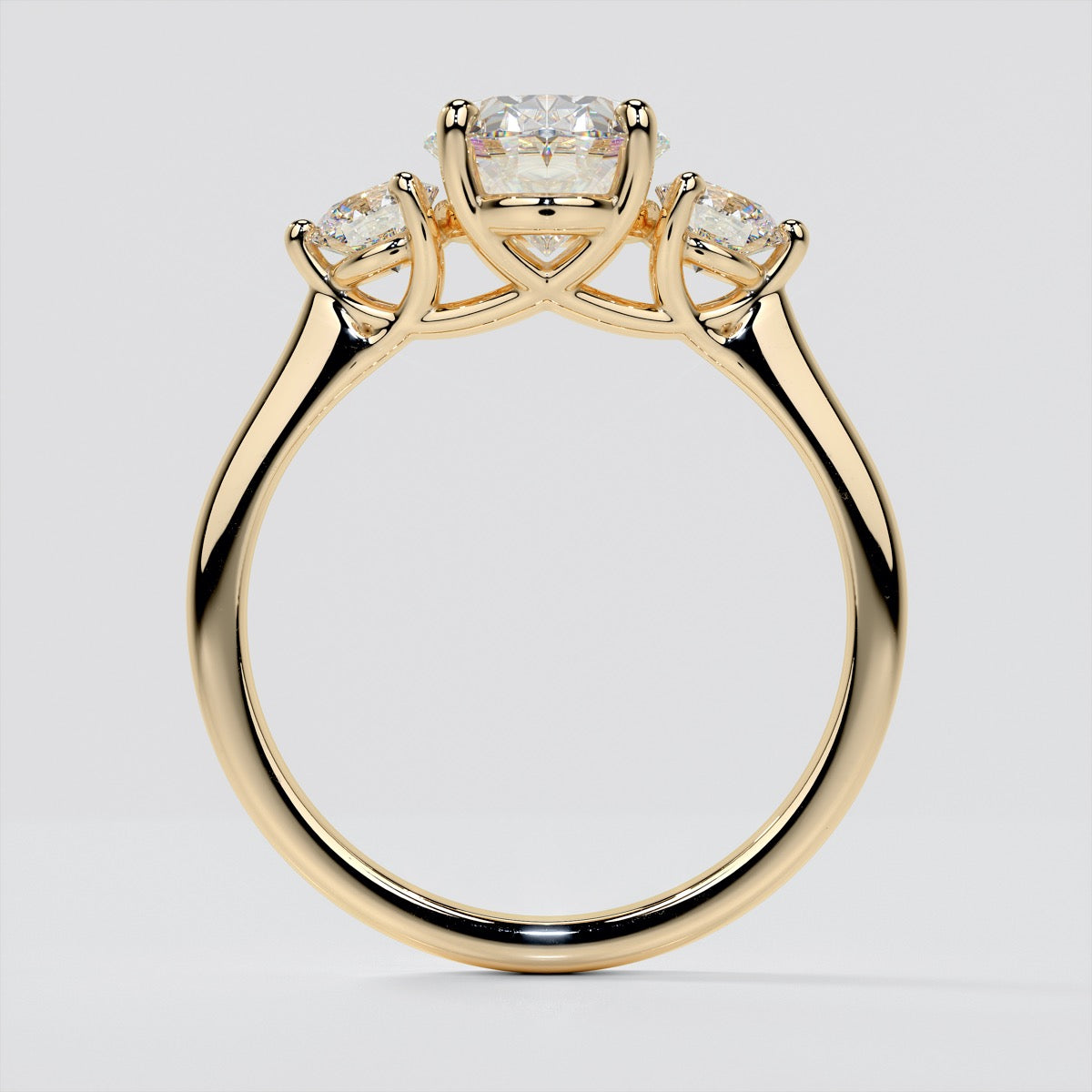 Oval Cut Three-Stone Trio Wedding Set