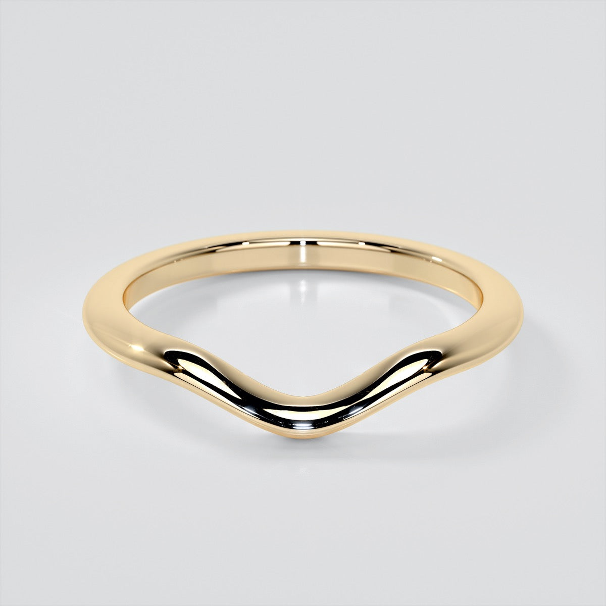Contoured Wedding Band For Three-Stone Ring